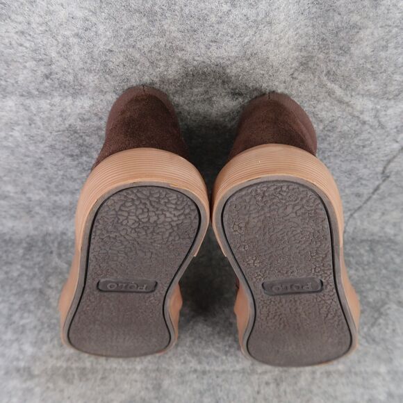 Polo Ralph Lauren Shoes Kids 5 Sneaker Chukka Casual Leather Canvas Boys Brown - Picture 12 of 14